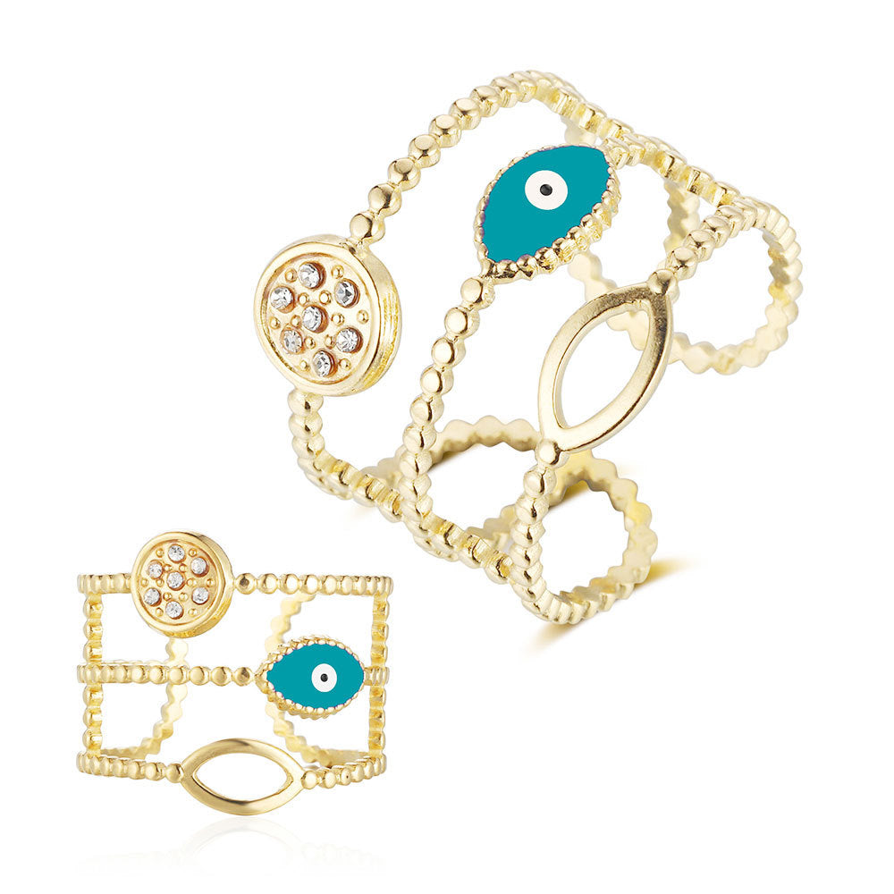 Dripping star love peach heart titanium steel ring