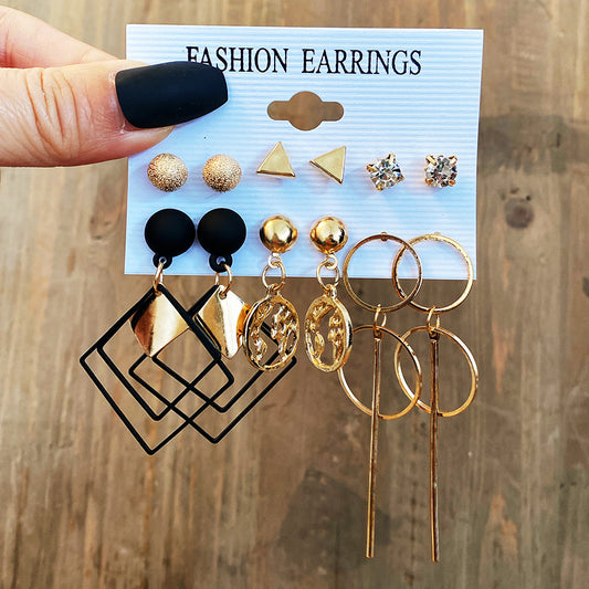 Elephant Rhombus Earring Set (5 Pairs)