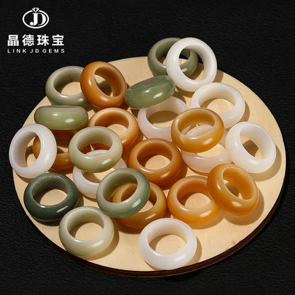 Bodhi Root Running Ring Weathered Yin Skin White Jade Bodhi Bracelet
