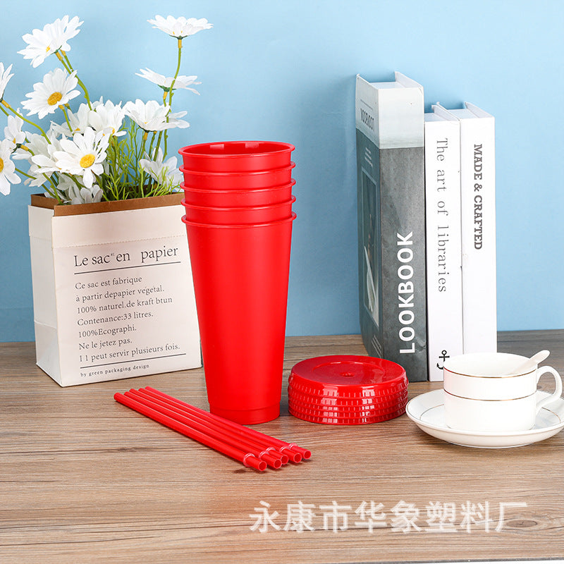 710Ml Big Red Straw Cup