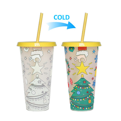 710Ml temperature-sensitive plastic color-changing cup