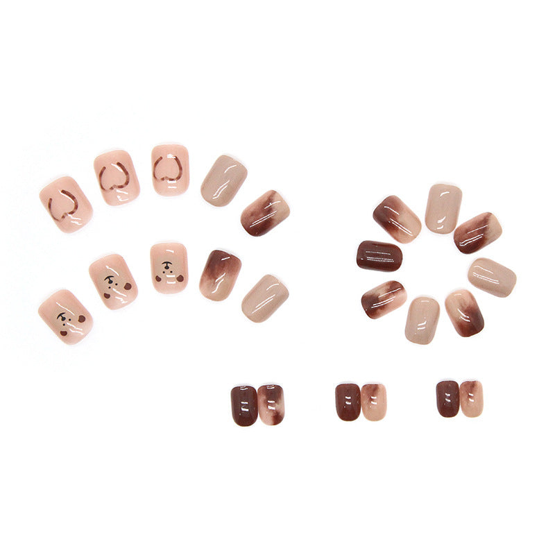 Caramel Bear Gradient Nails