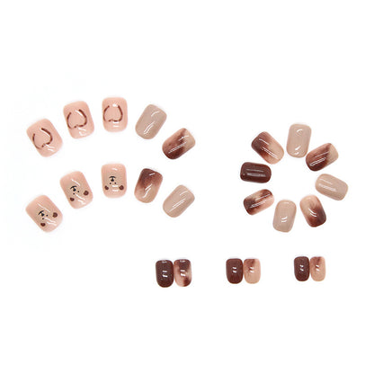 Caramel Bear Gradient Nails