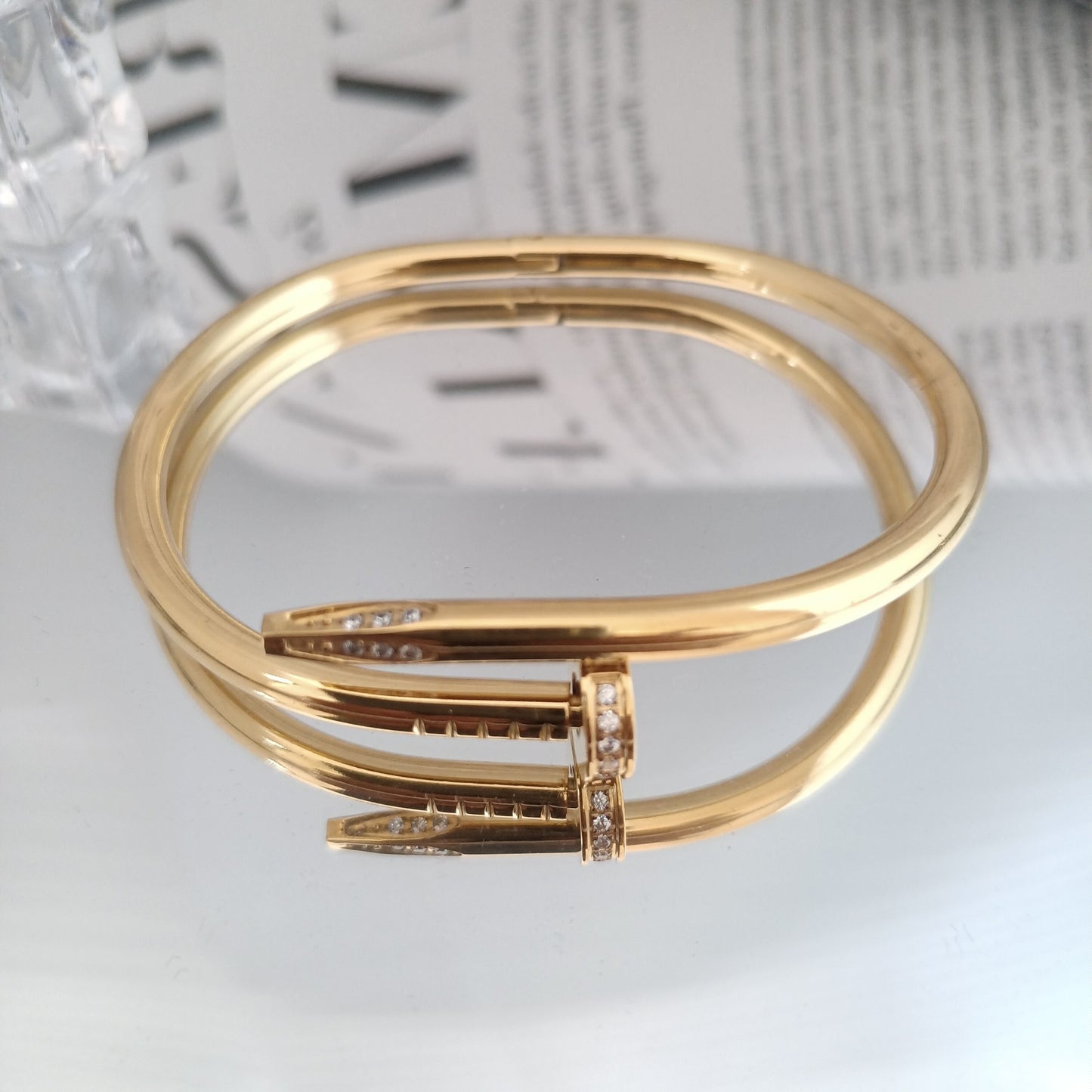 Titanium Steel Open Nail Bracelet — Light Luxury Non-Fading