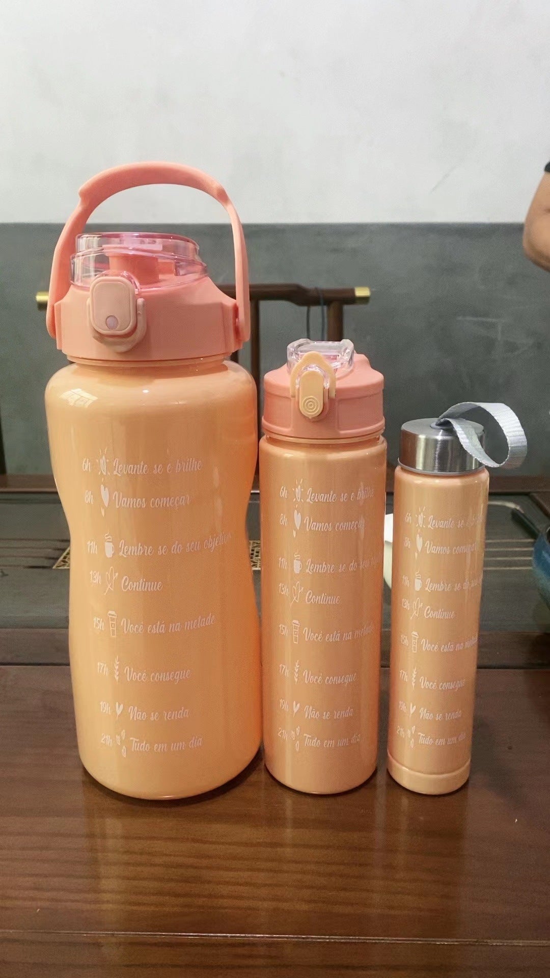 Gradient Color Plastic Cup with Handle, Large Capacity