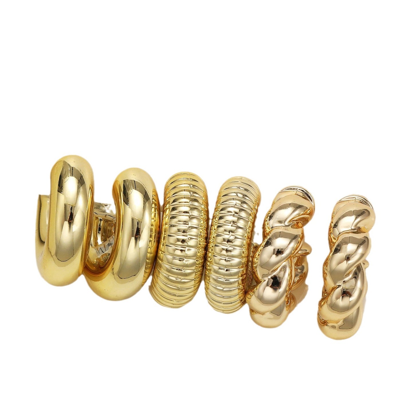 3-Piece Punk Metal Earring Set