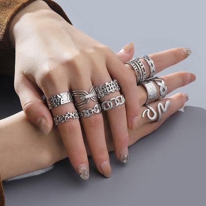 Star Snake Titanium Steel Ladies Ring Adjustable