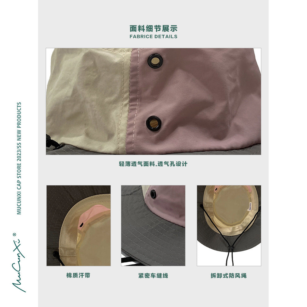 Color-Block Quick-Dry Fisherman Hat Summer