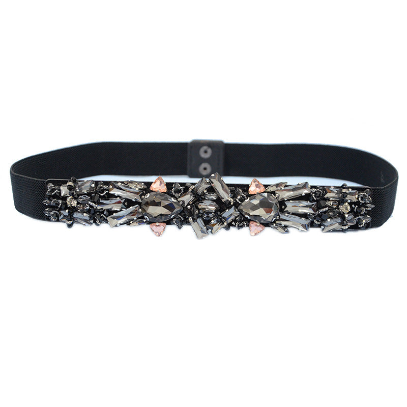 Rhinestone elastic belt