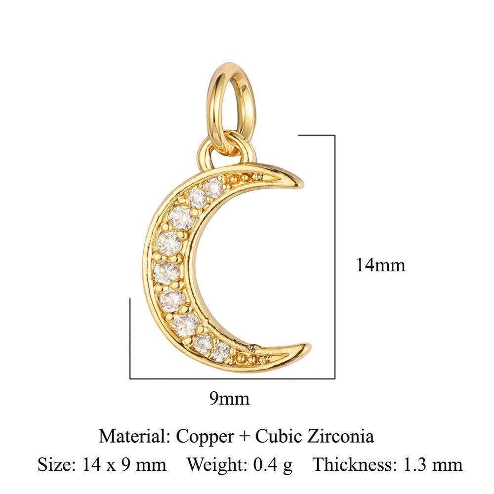 Sun Moon Stars Copper Zircon Eyes Palm Pendant