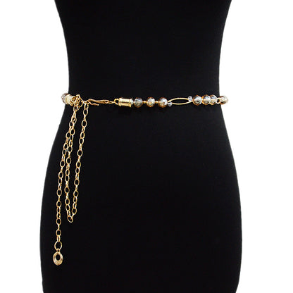 Handmade beaded crystal bead chain