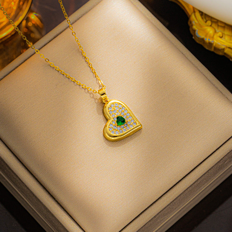 Trendy Heart Necklace, Niche Design Collarbone Chain!