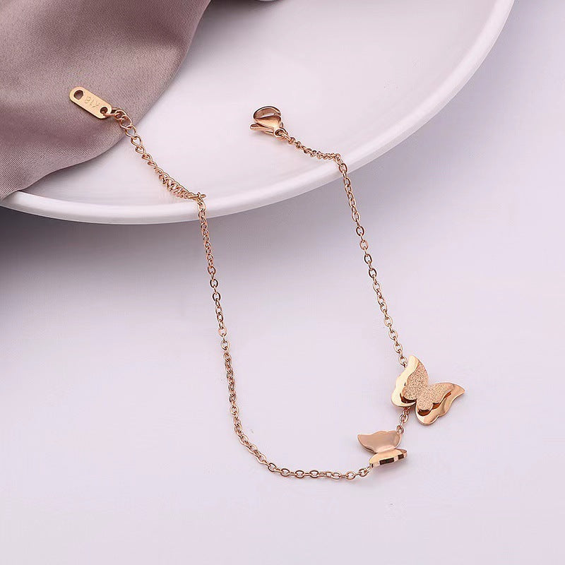 Double Butterfly Titanium Steel Bracelet