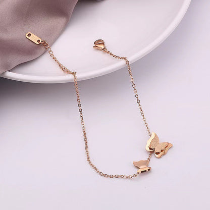 Double Butterfly Titanium Steel Bracelet