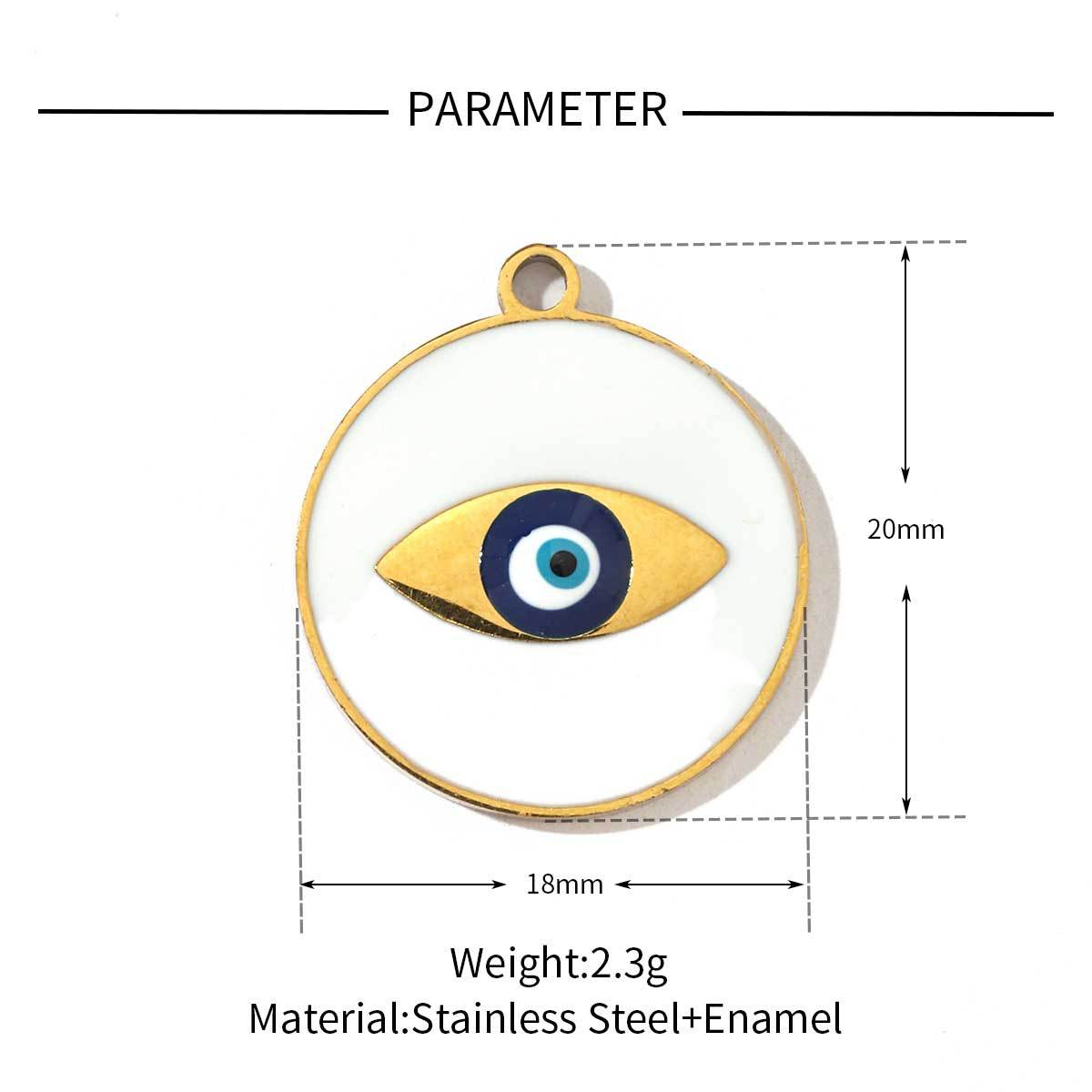 Cross eyes peach heart titanium steel pendant