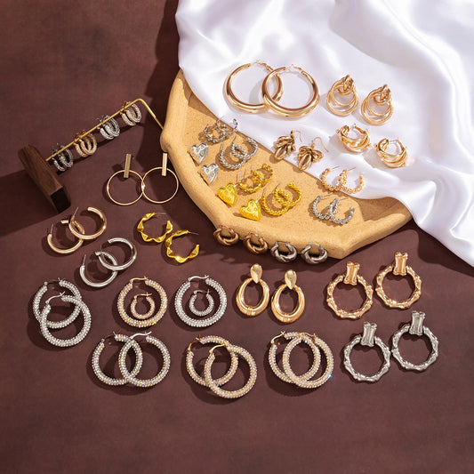Pendientes vintage con forma de botón 