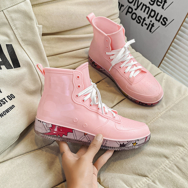 Rain boots couple versatile waterproof glue shoes