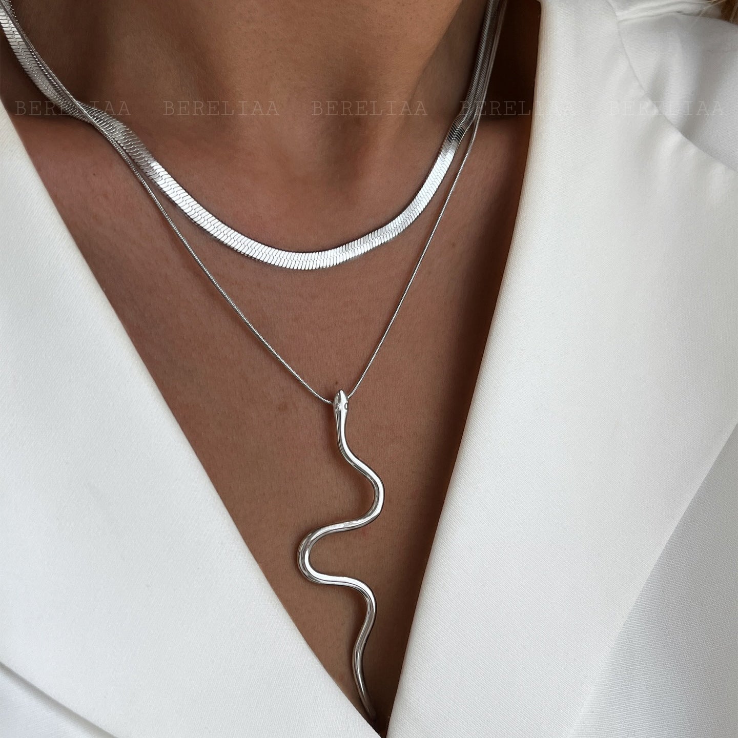 Retro Snake Pendant Necklace