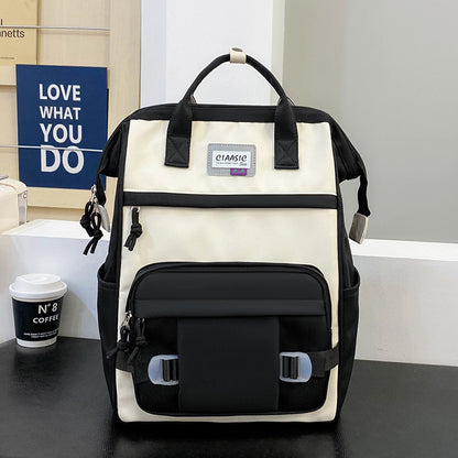 Student school bag, large capacity nylon backpack