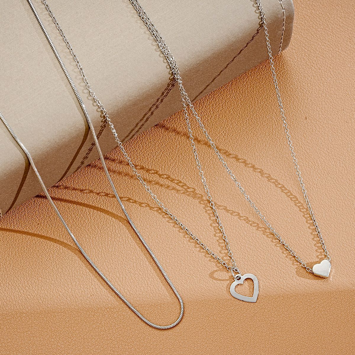 Double Love Pendant 3-Piece Necklace Set