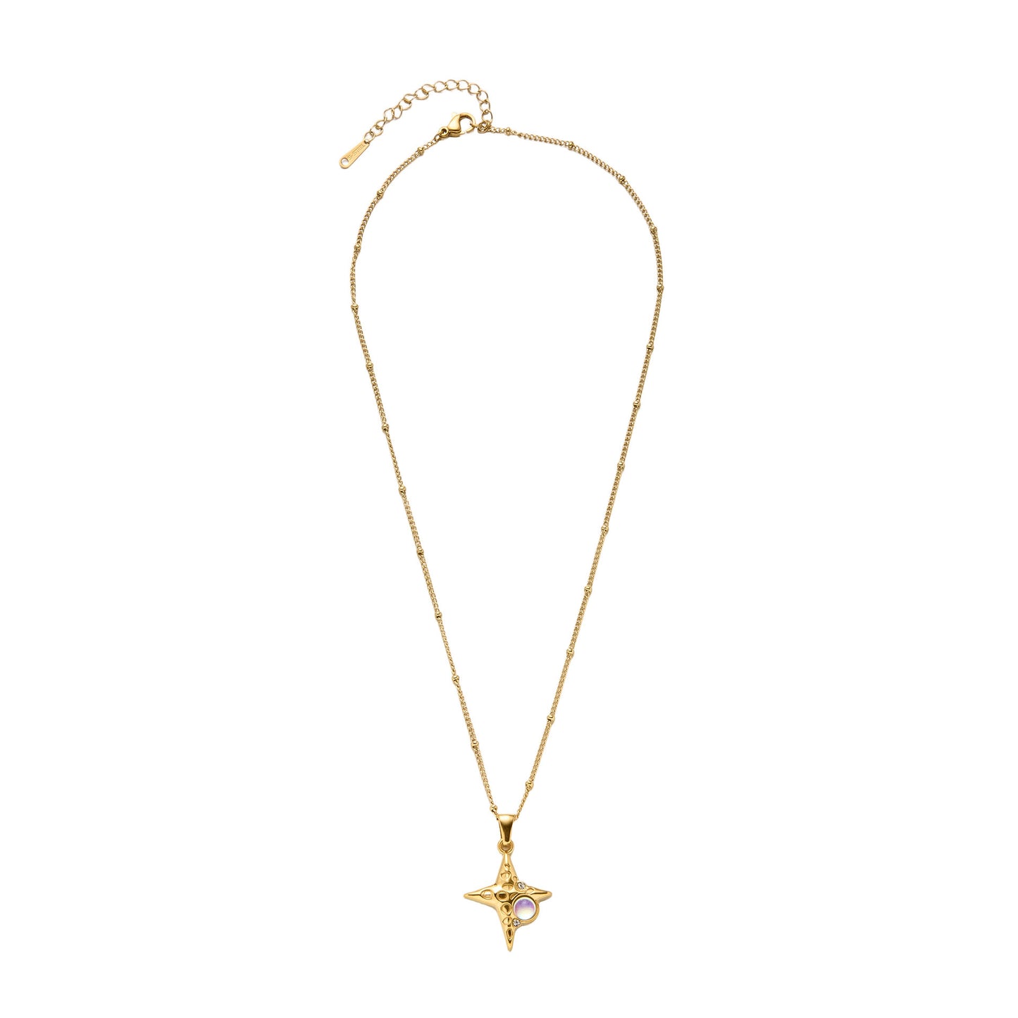 Opal Diamond Titanium Steel Necklace