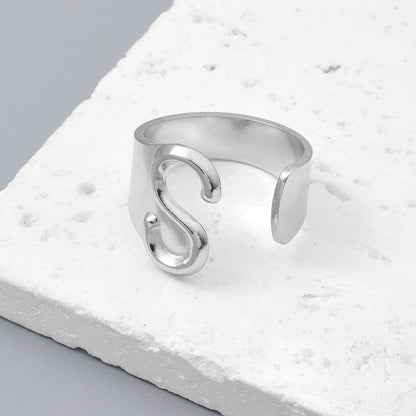 Titanium steel 26 English letter ring