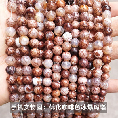 Colored fire agate loose beads