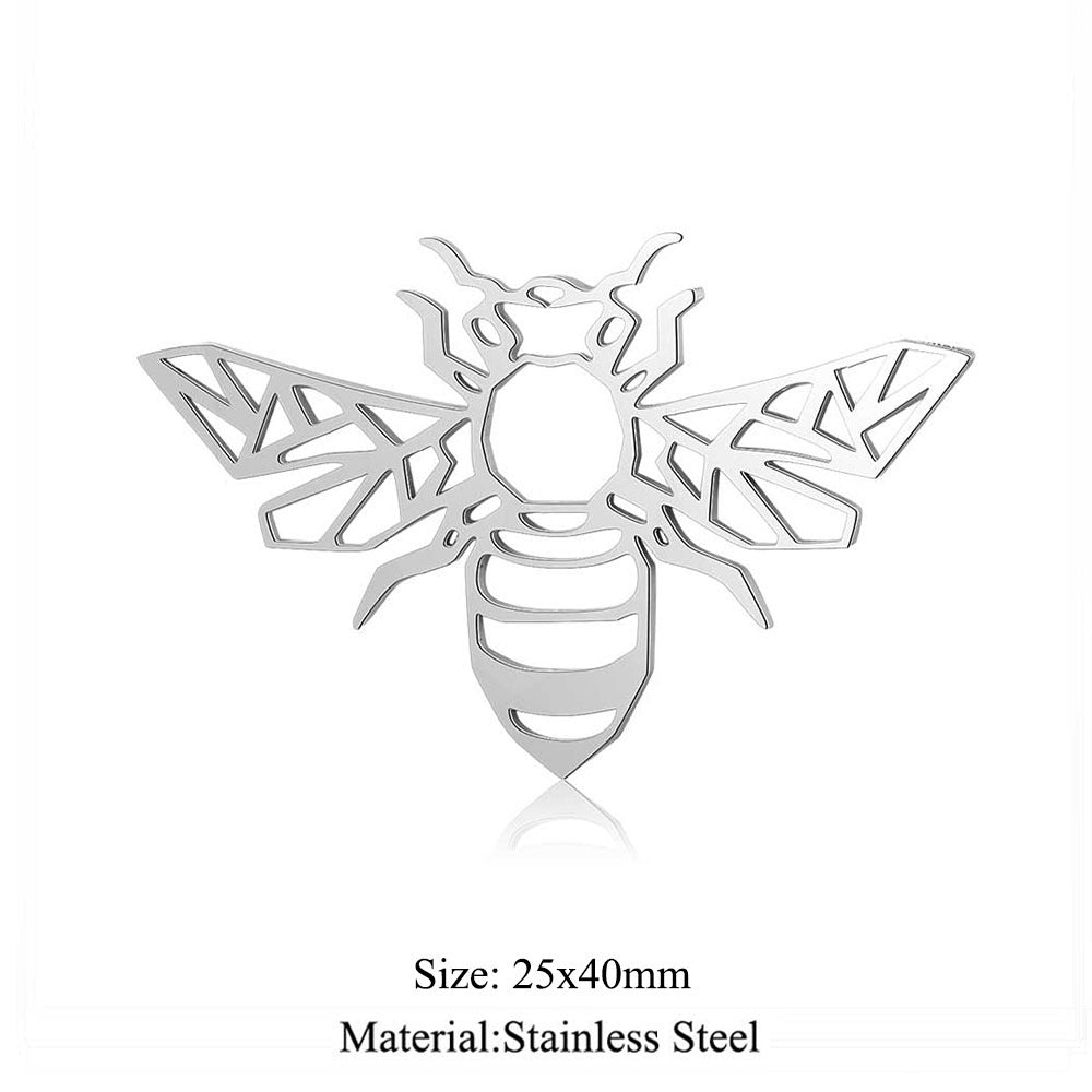 5 pcs/titanium steel paper-cut style animal pendant.