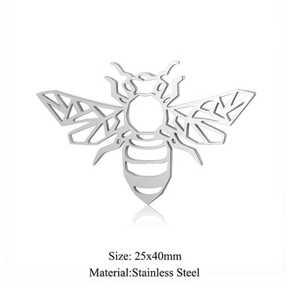 5 pcs/titanium steel paper-cut style animal pendant.