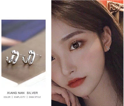 Fashion double line bead earrings