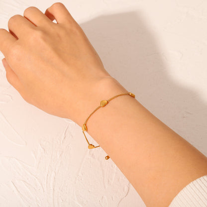 Four Heart Thin Chain Bracelet