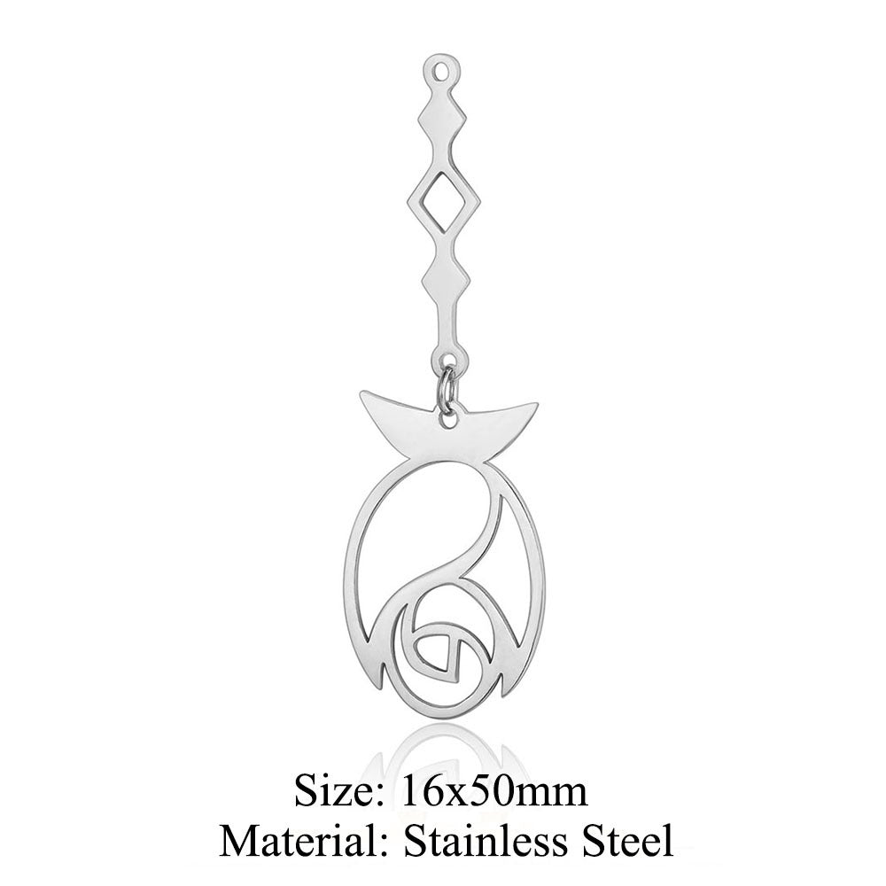 5 pcs/pack flower fringed titanium steel pendant