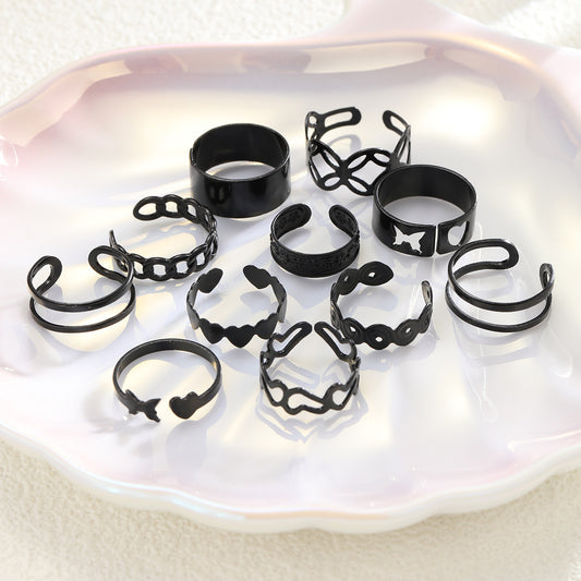 Hollow Butterfly Ring Set