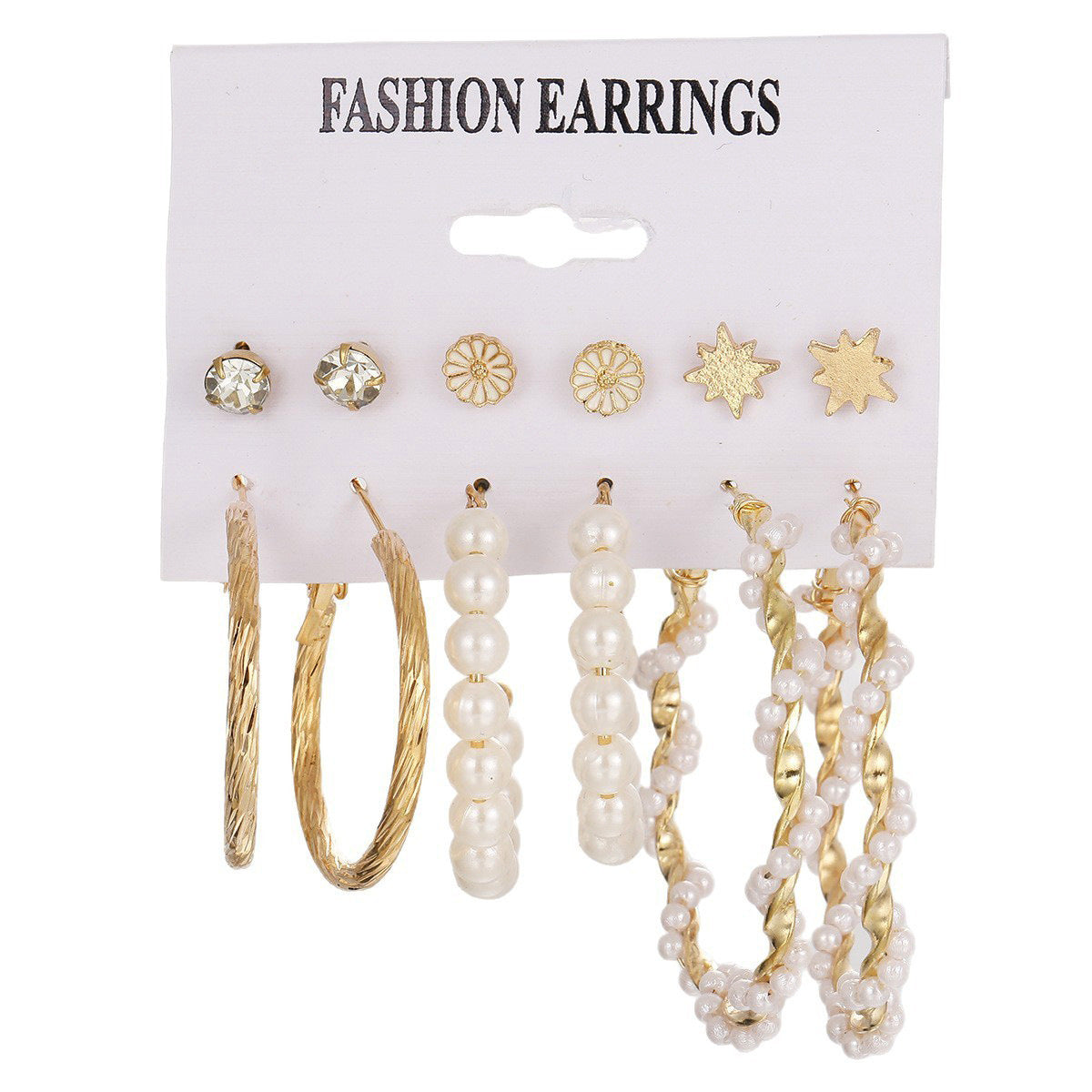 Bohemian Pearl Fringe Earring Set