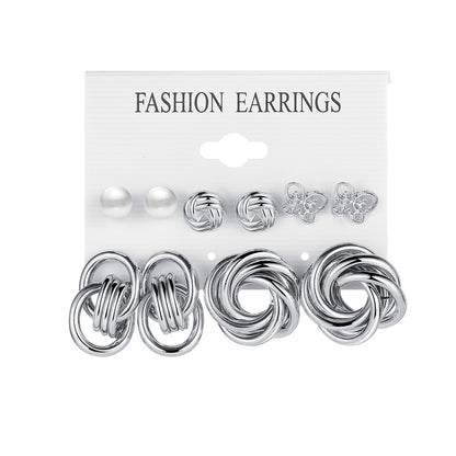 Alloy Earring Set 5-piece Geometric Shape