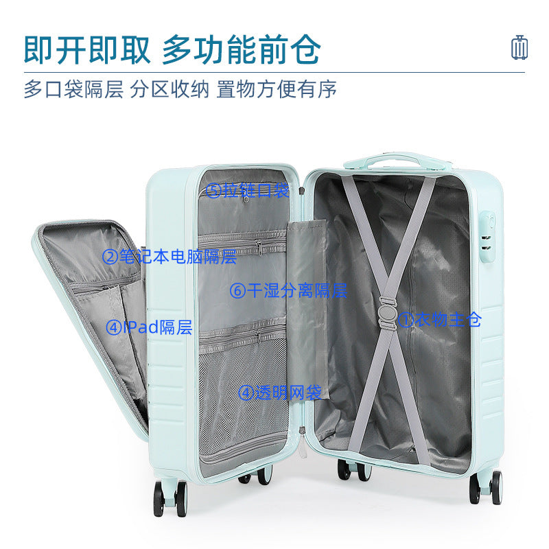 Front open suitcase for men and women