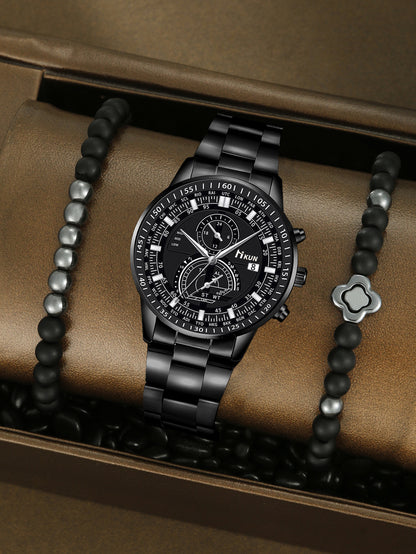 Alloy Watch Crown Beaded Turquoise Set