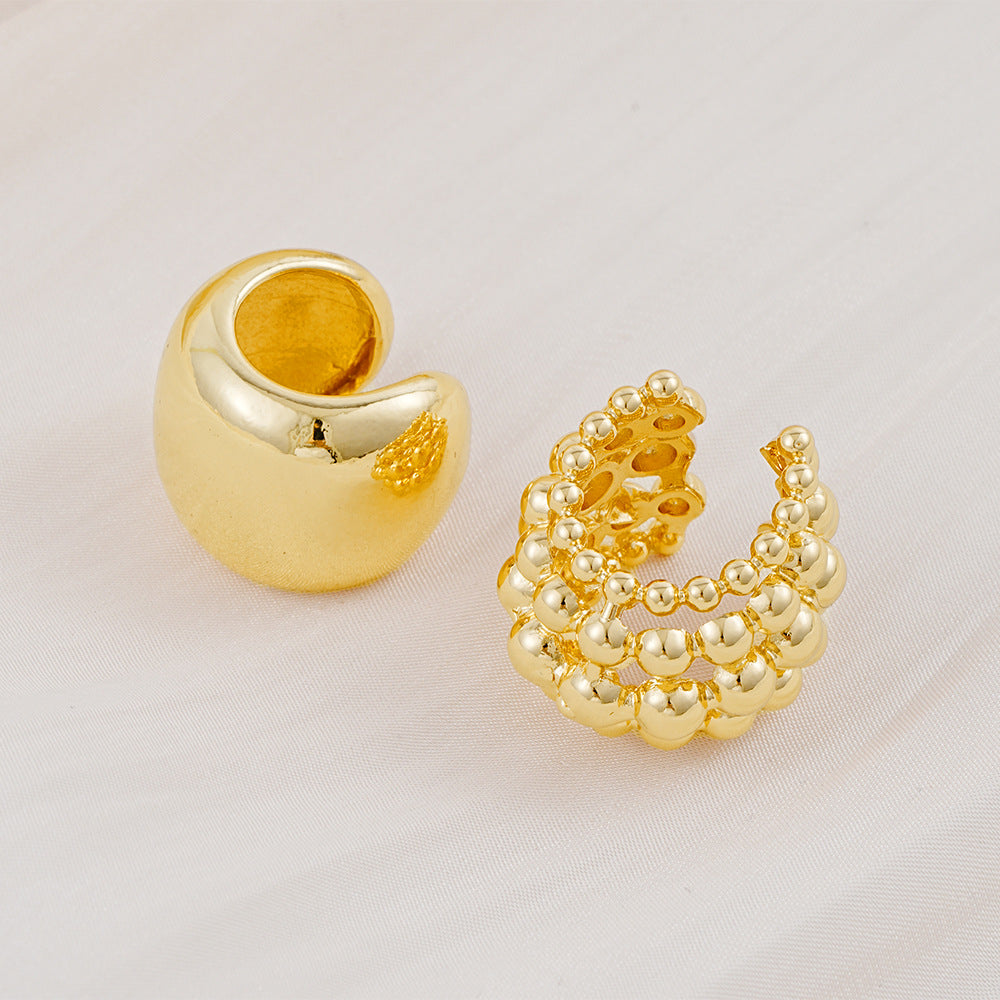 C-Shaped Beaded Ear Clips (2-piece)