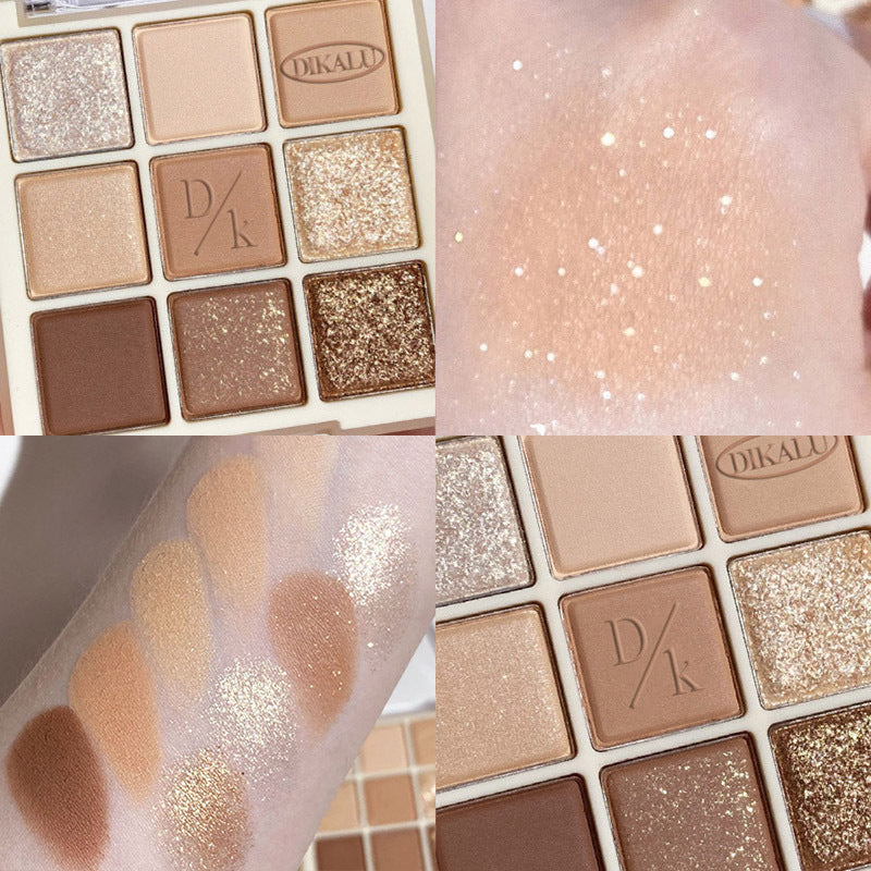 Paleta de sombras de ojos acrílicas transparentes de nueve colores 