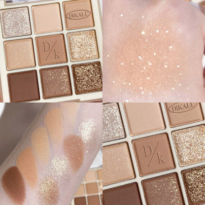 Paleta de sombras de ojos acrílicas transparentes de nueve colores 