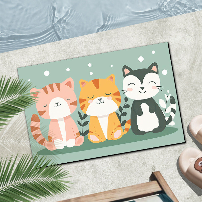 Cartoon diatomaceous earth bath mat