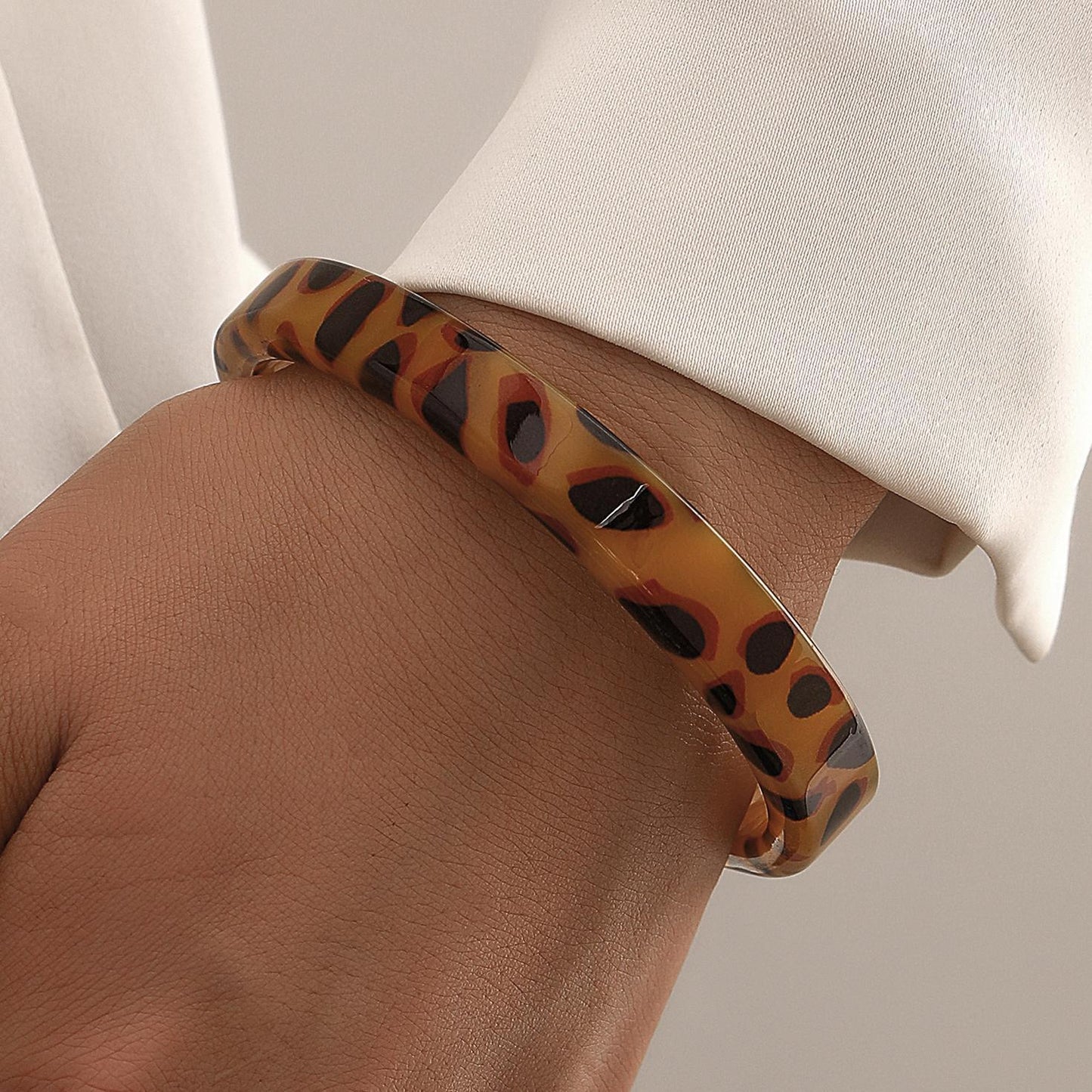 Leopard Print Acrylic Bracelet