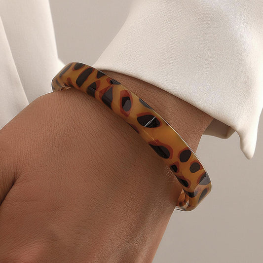 Leopard Print Acrylic Bracelet