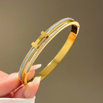 Four-leaf clover gypsy titanium steel bracelet