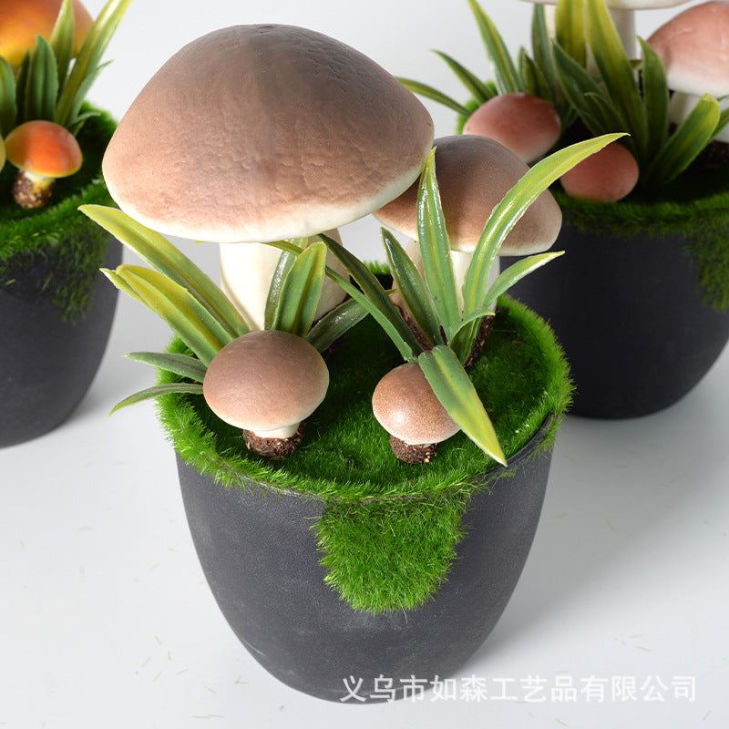 Simulation hairy mushroom flower pot