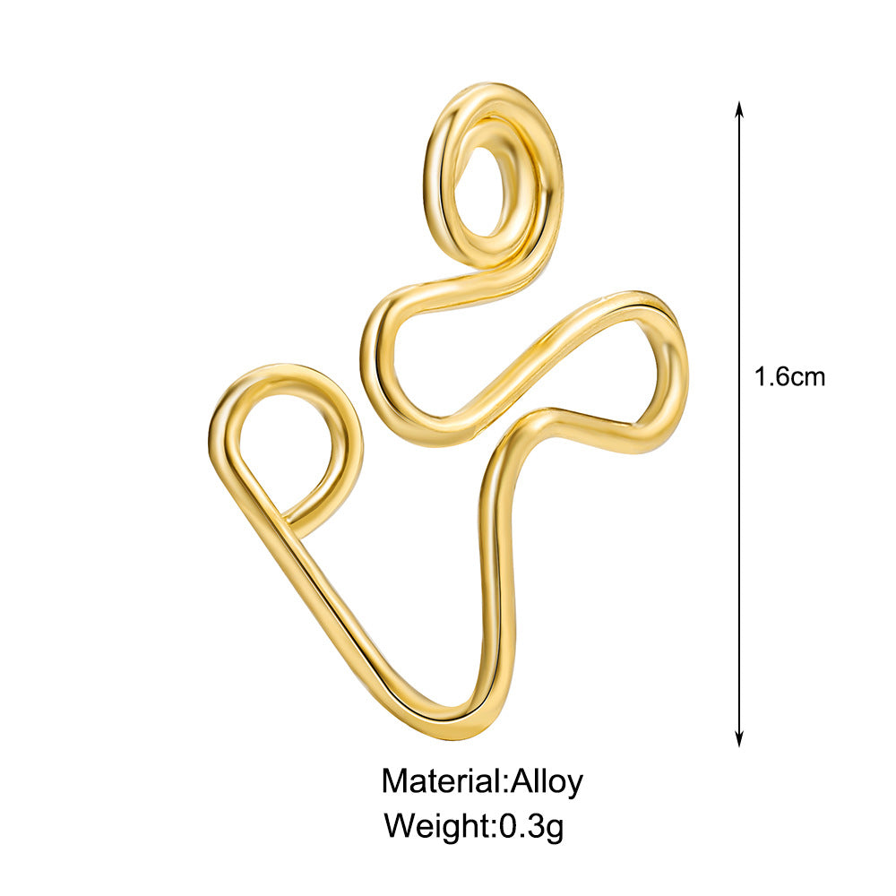 9-Piece U-Shaped Faux Nose Ring Set