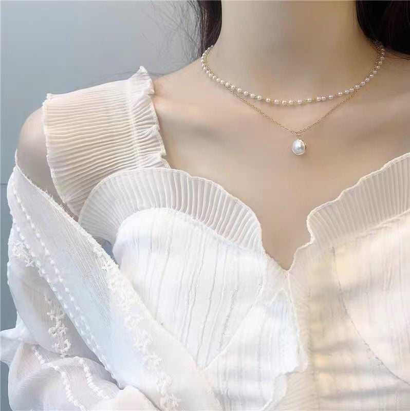 Inlaid Pearl Choker Necklace