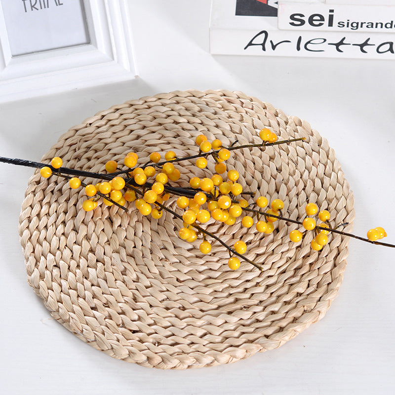 Flor artificial de frijol de acacia roja de fruta de acebo 