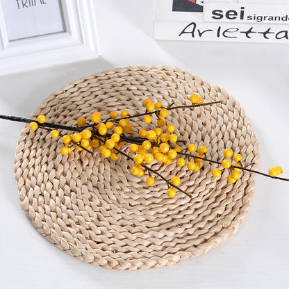 Flor artificial de frijol de acacia roja de fruta de acebo 