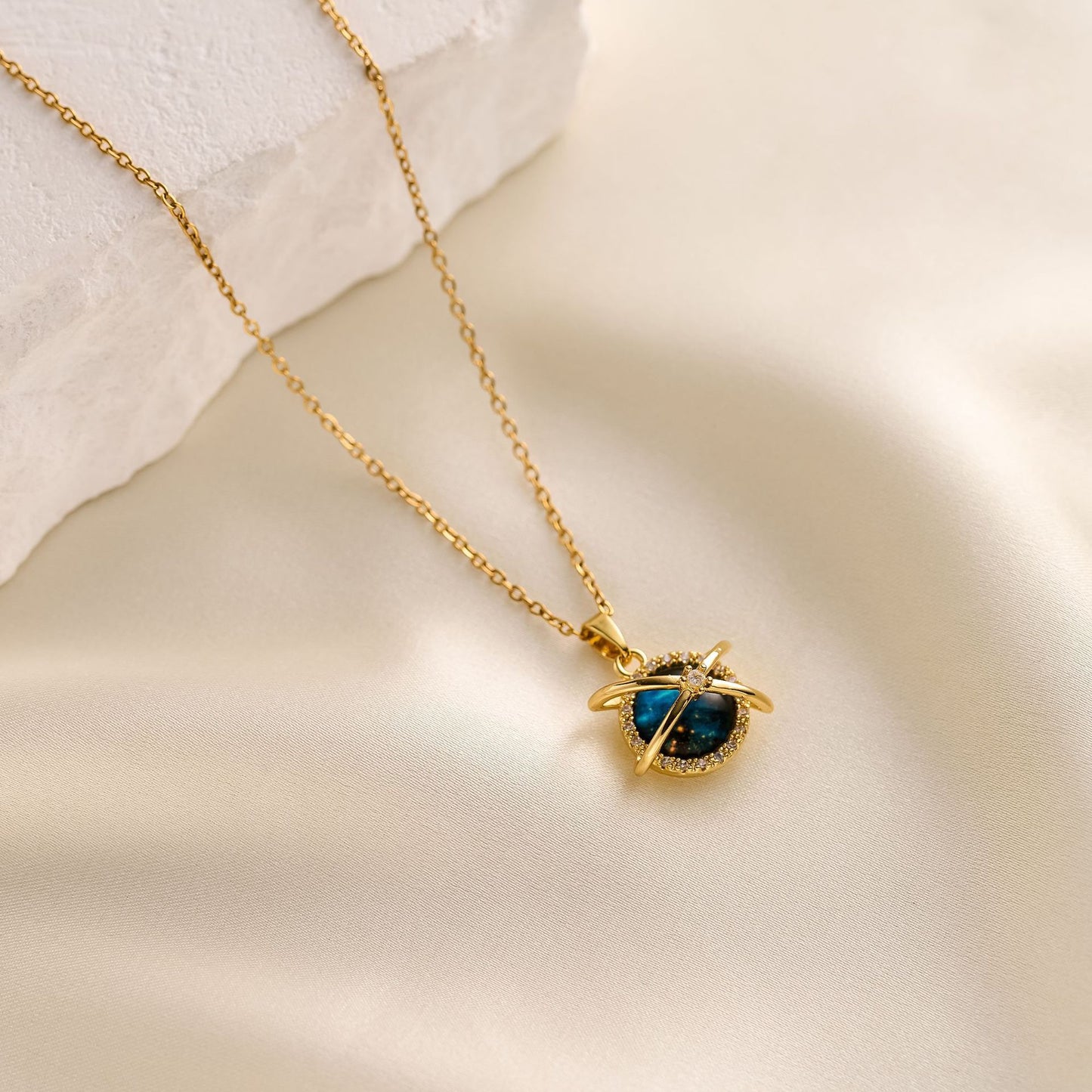 Blue Planet Necklace Woman